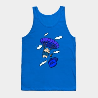 Cartoon boy with blue parachute Tank Top